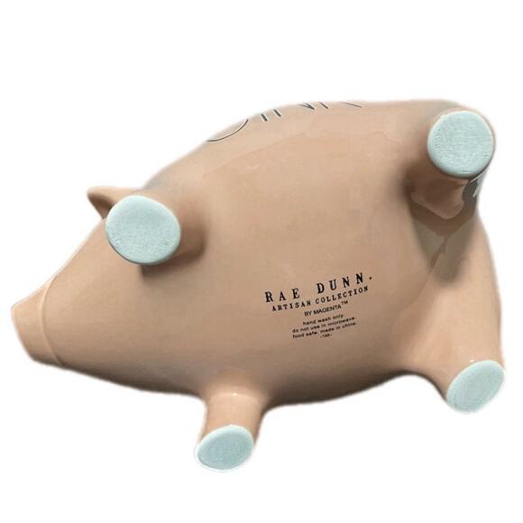Rae Dunn OINK Pig Canister Pink Ceramic Farmhouse Kitchen Storage Jar Cookie Jar - Picture 5 of 10